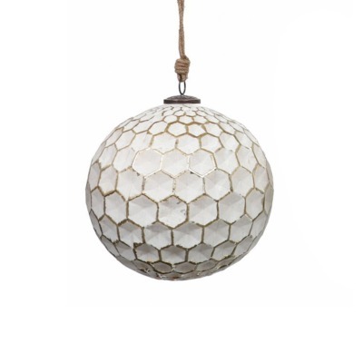 Новогодняя игрушка EL-32C, 20, стекло, white, gold, ROOMERS FURNITURE