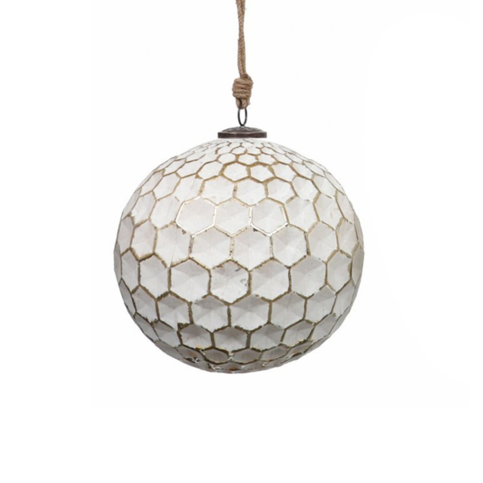 Фото Новогодняя игрушка EL-32C, 20, стекло, white, gold, ROOMERS FURNITURE - интернет-магазин МегаТерем в Москве