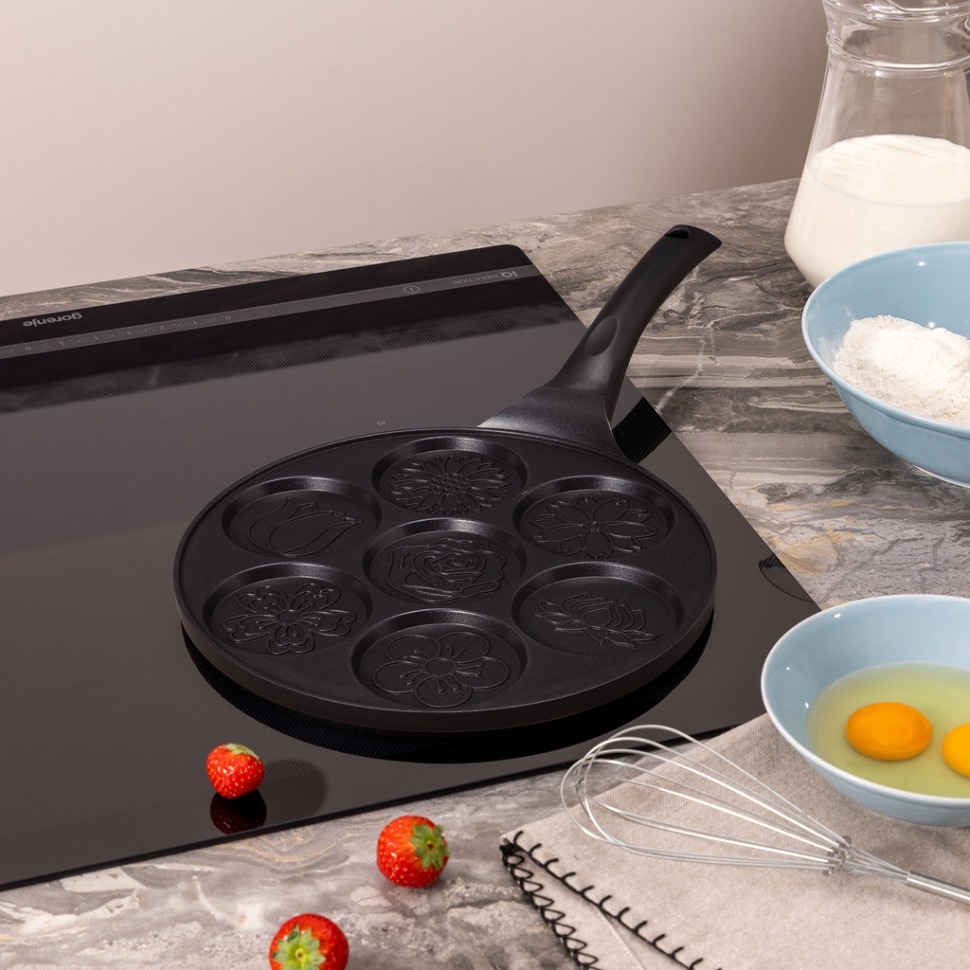 Фото Сковорода agness flower story для оладий с антипригар.покрытием диаметр=26.5 см (932-031)  - интернет-магазин МегаТерем в Москве