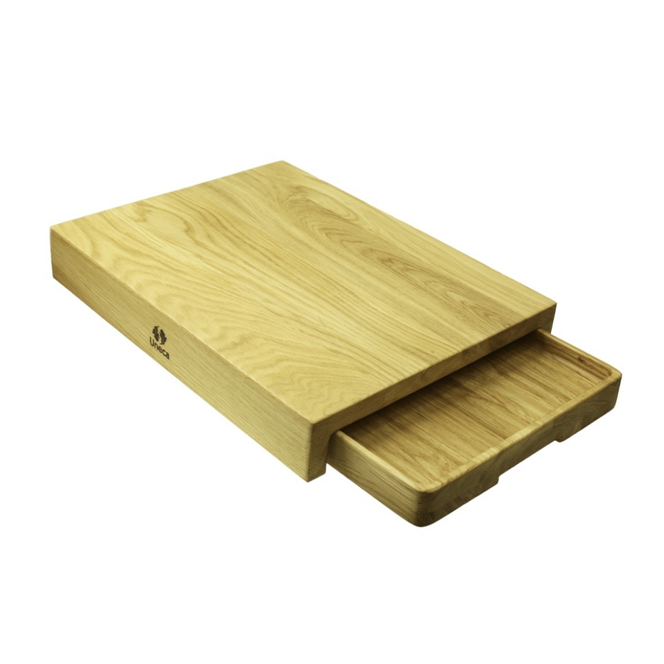 Фото Доска с лотком маленькая деревянная, дуб ДРБ-910/1 - интернет-магазин МегаТерем в Москве