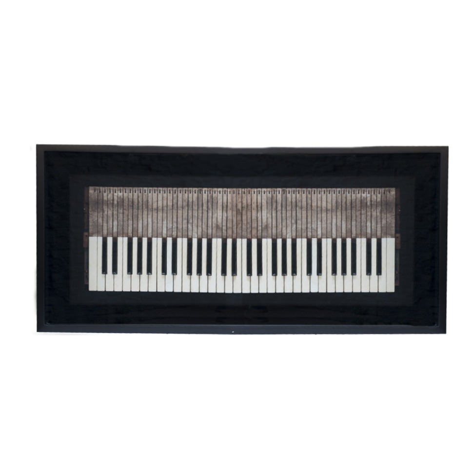 Фото Картина Пианино H-DIM-WS-0004-Z, дерево, стекло, Black grey white, ROOMERS FURNITURE - интернет-магазин МегаТерем в Москве