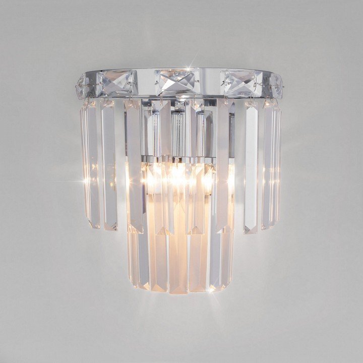 Фото Накладной светильник Eurosvet Elegante 10130/1 хром/прозрачный хрусталь Strotskis EV_a060645 - интернет-магазин МегаТерем в Москве