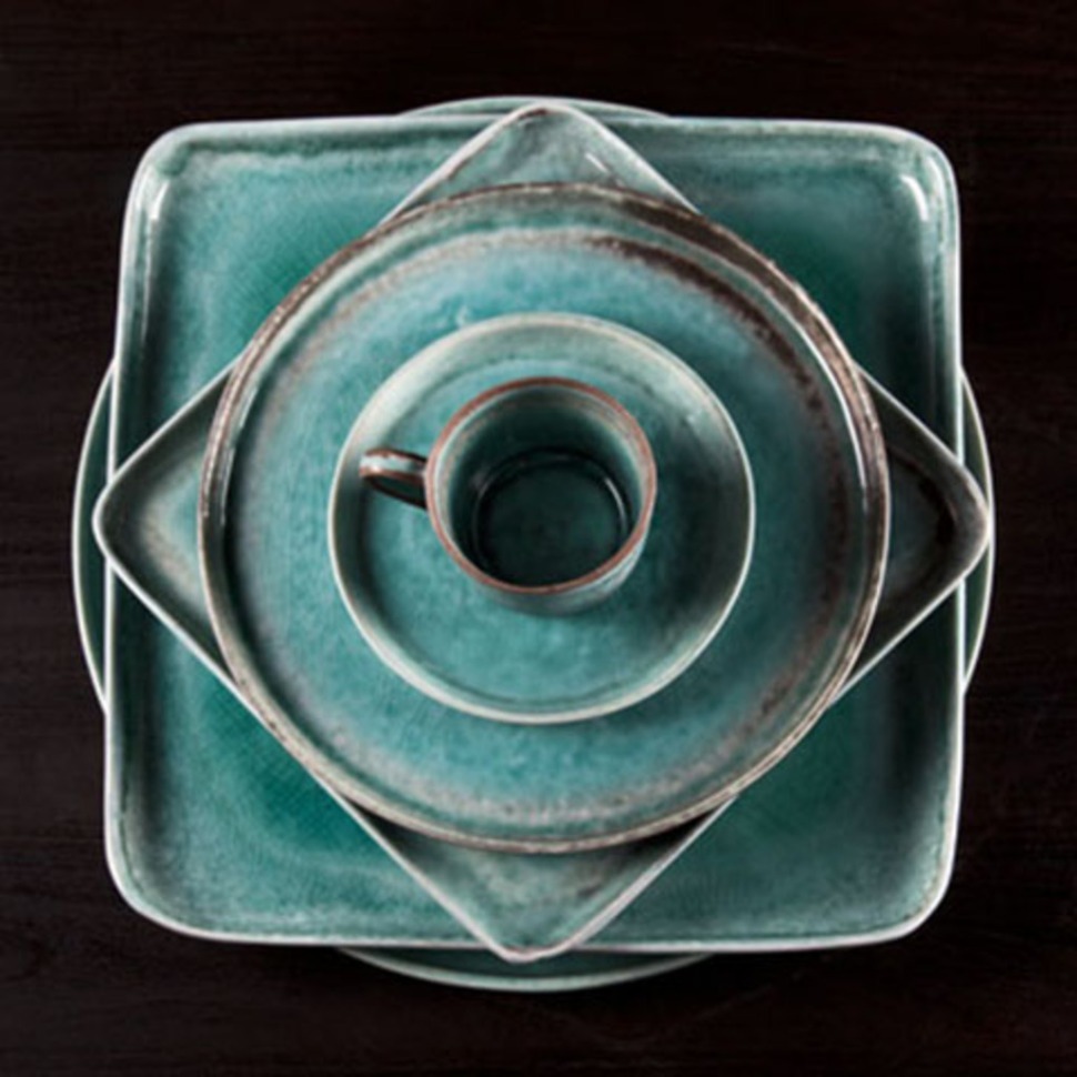 Фото Тарелка 3671028СНЯТО, 28 см, каменная керамика, brown/turqouis, ROOMERS TABLEWARE - интернет-магазин МегаТерем в Москве