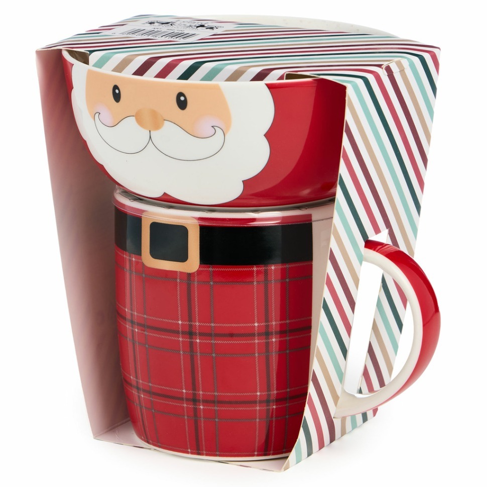 Фото Набор посуды lefard санта 2 пр. (кружка 355 мл, салатник 12,5 см) (580-100)  - интернет-магазин МегаТерем в Москве