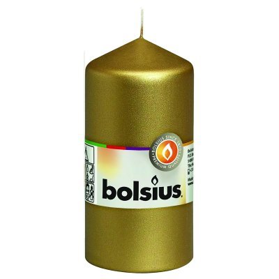 Свеча декор.столбик золотая...