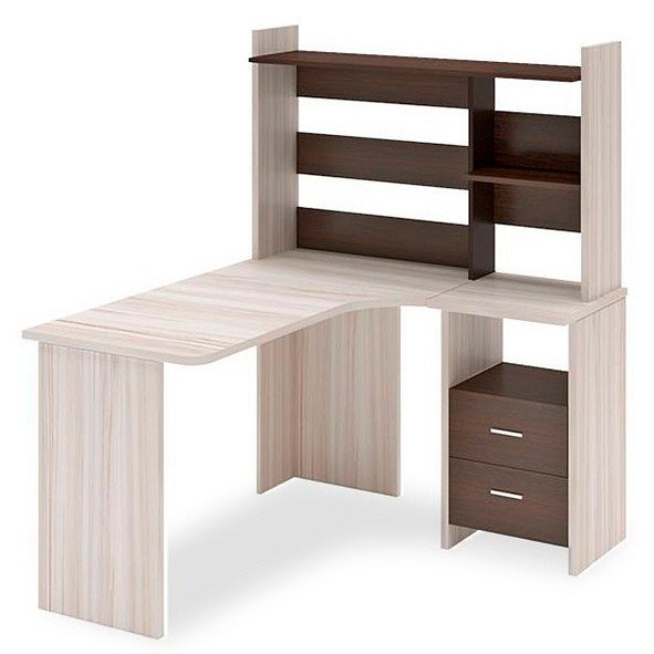 Фото Стол компьютерный Домино Lite СКЛ-Угл130+НКЛ-120 MER_SKL-Ugl130-NKL-120_KV_PRAV - интернет-магазин МегаТерем в Москве