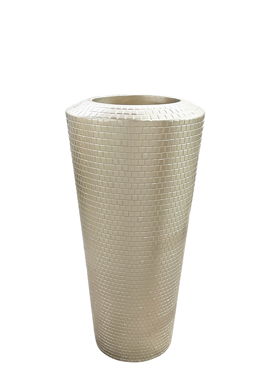 Фото Кашпо c фактурной отделкой шампань d32*65см (TT-00010212) - интернет-магазин МегаТерем в Москве