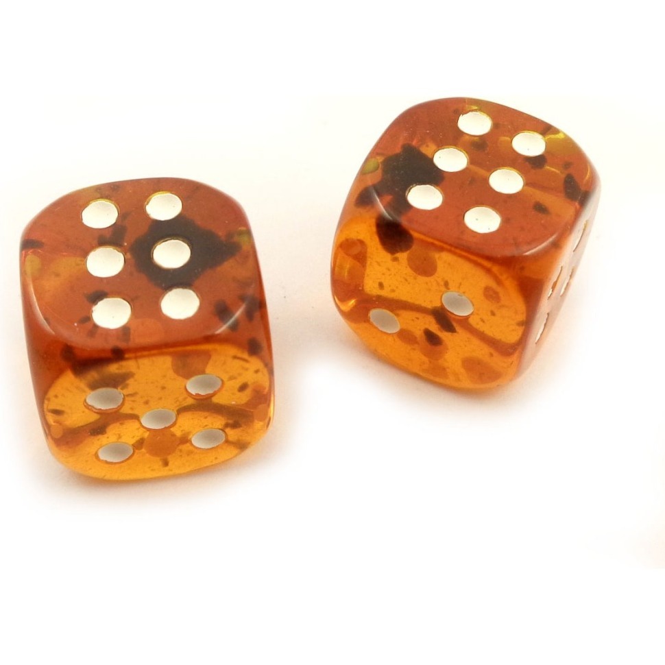 Фото Комплект костей из янтаря 15мм, 2 шт (30855) - интернет-магазин МегаТерем в Москве