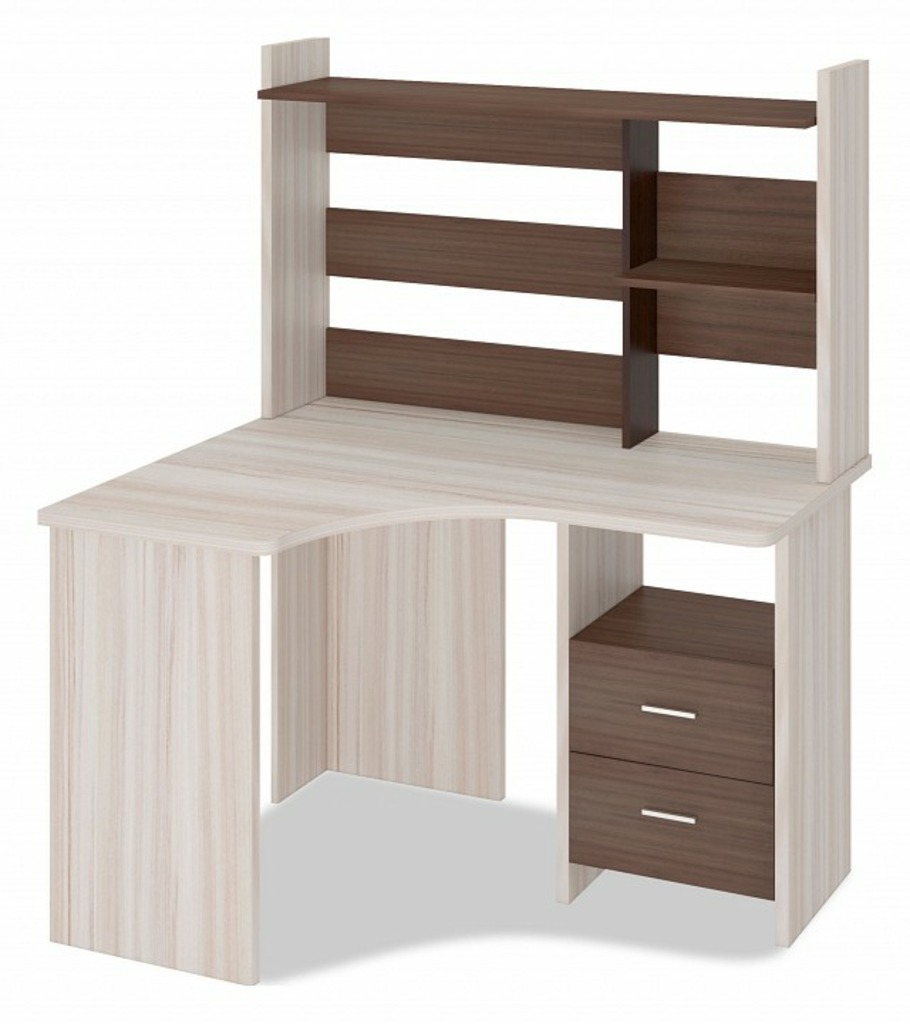 Фото Стол компьютерный Домино Лайт СКЛ-Угл120+НКЛ-120 MER_SKL-Ugl120_NKL-120_KSH_LEV - интернет-магазин МегаТерем в Москве