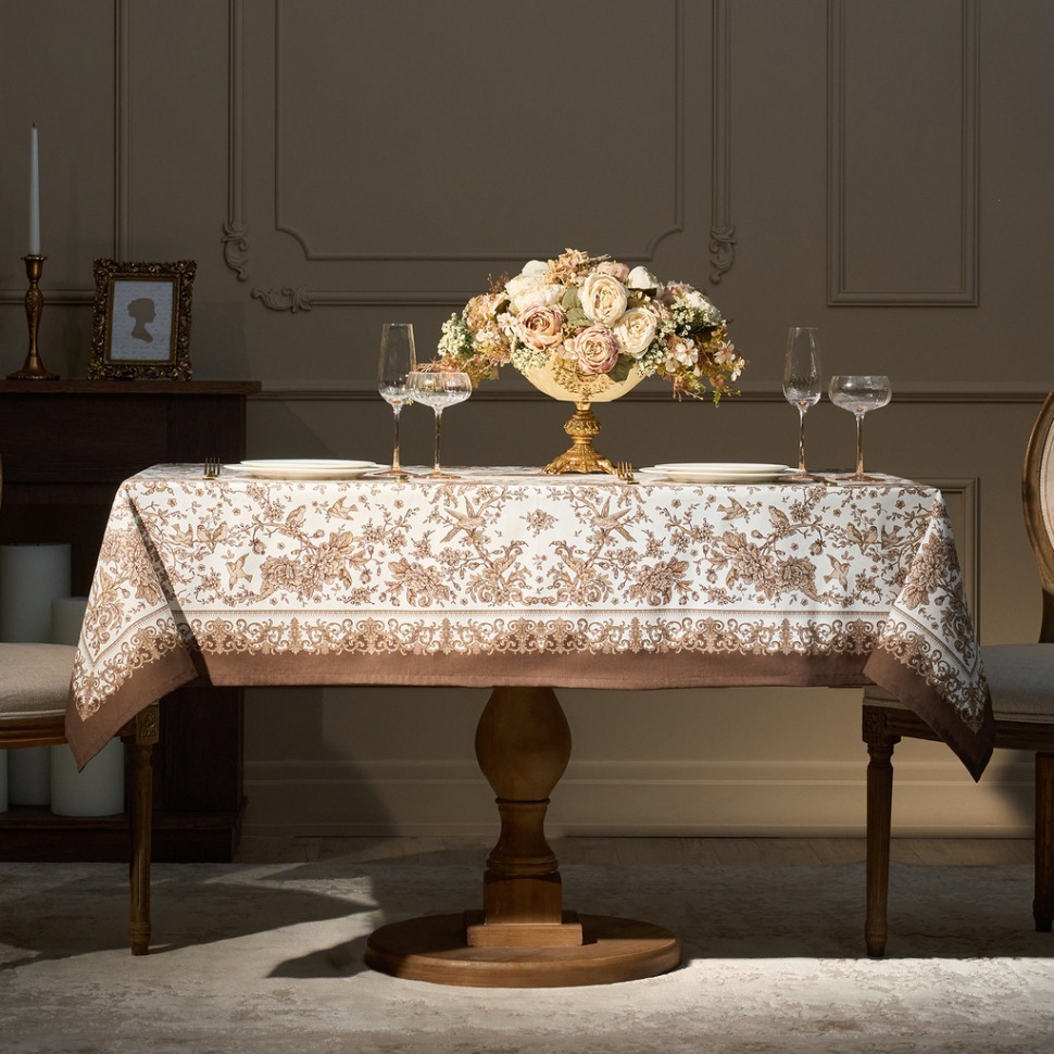 Фото Скатерть  royal garden 140х180см ,белый ,100% хлопок ,твил с пропиткой Lefard (850-754-2) - интернет-магазин МегаТерем в Москве