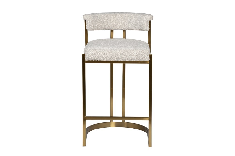 Фото Стул барный, букле бежевый/матовое золото  50*55*85см (TT-00013472) - интернет-магазин МегаТерем в Москве