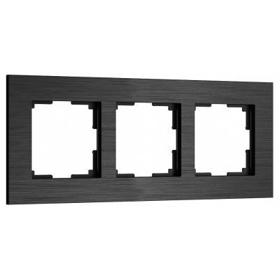 Рамка на 3 поста Werkel AluMax черный алюминий W0033508 WRK_a066331