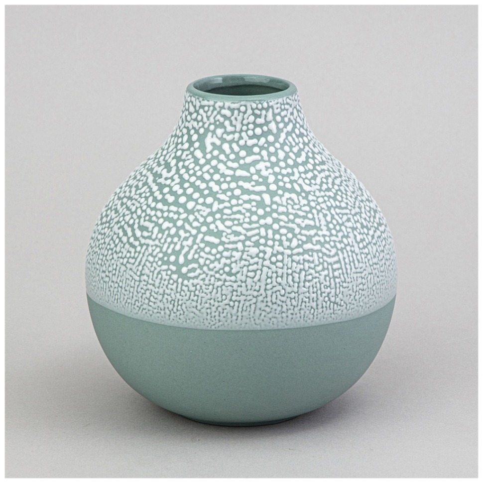 Фото Ваза коллекция жемчужина 12*12*13,2см цвет: мятный Lefard (374-158) - интернет-магазин МегаТерем в Москве
