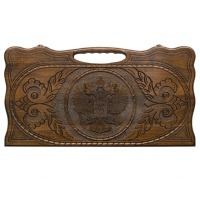 Нарды резные "Герб РФ 2" с ручкой 60, Haleyan (28460)