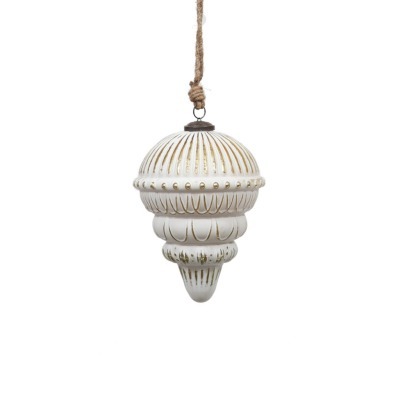 Новогодняя игрушка EL-36A, стекло, white, gold, ROOMERS FURNITURE