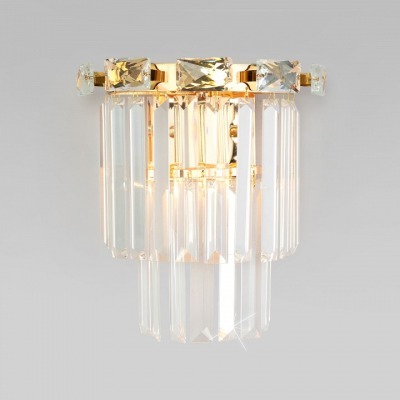 Накладной светильник Eurosvet Elegante 10130/1 золото/прозрачный хрусталь Strotskis EV_a060646