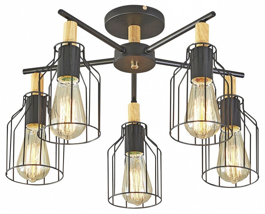 Фото Люстра на штанге Escada Texas 469/5PL Black ESC_469_5PL_Black - интернет-магазин МегаТерем в Москве