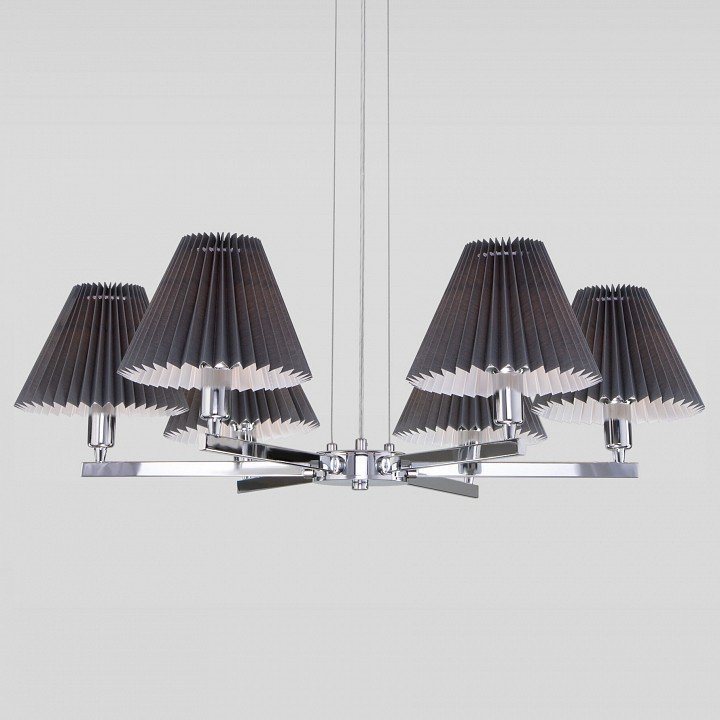 Фото Подвесная люстра Eurosvet Peony 60136/6 хром/графит EV_a059041 - интернет-магазин МегаТерем в Москве