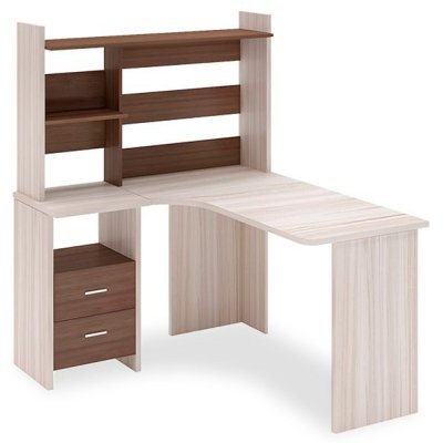 Стол компьютерный Домино Lite СКЛ-Угл130+НКЛ-120 MER_SKL-Ugl130-NKL-120_KSH-CH_LEV