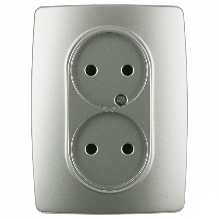 Фото Розетка двойная без заземления Эра Эра 12 12-2107-15 ER_B0031247 - интернет-магазин МегаТерем в Москве