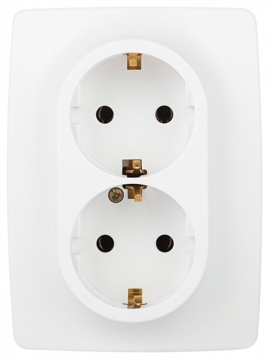 Фото Розетка двойная без заземления Эра Эра 12 12-2106-01М ER_B0065721 - интернет-магазин МегаТерем в Москве