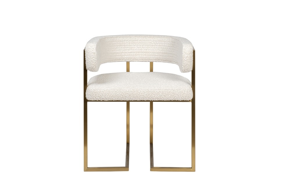 Фото Стул букле бежевый/матовое золото 60*55*73см (TT-00013473) - интернет-магазин МегаТерем в Москве