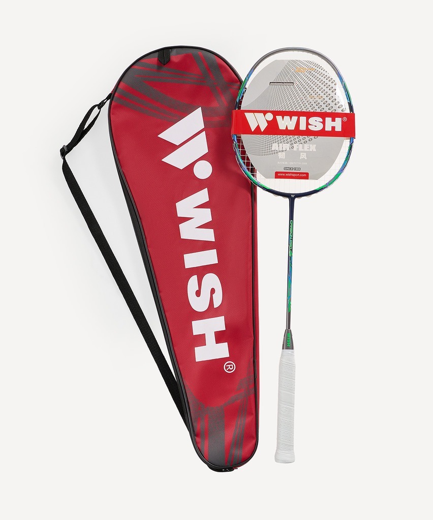 Фото Ракетка для бадминтона WISH Carbon Pro 98, серый/зеленый (2119125) - интернет-магазин МегаТерем в Москве