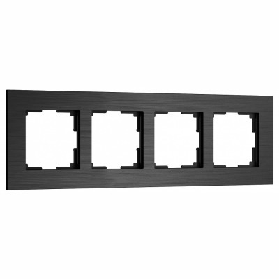 Рамка на 4 поста Werkel AluMax черный алюминий W0043508 WRK_a066332