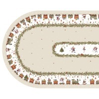 Скатерть  140х300 cm овальная, "щелкунчик" цвет: бежевый, tm lefard, полиэстер 100% (986-002-29) 