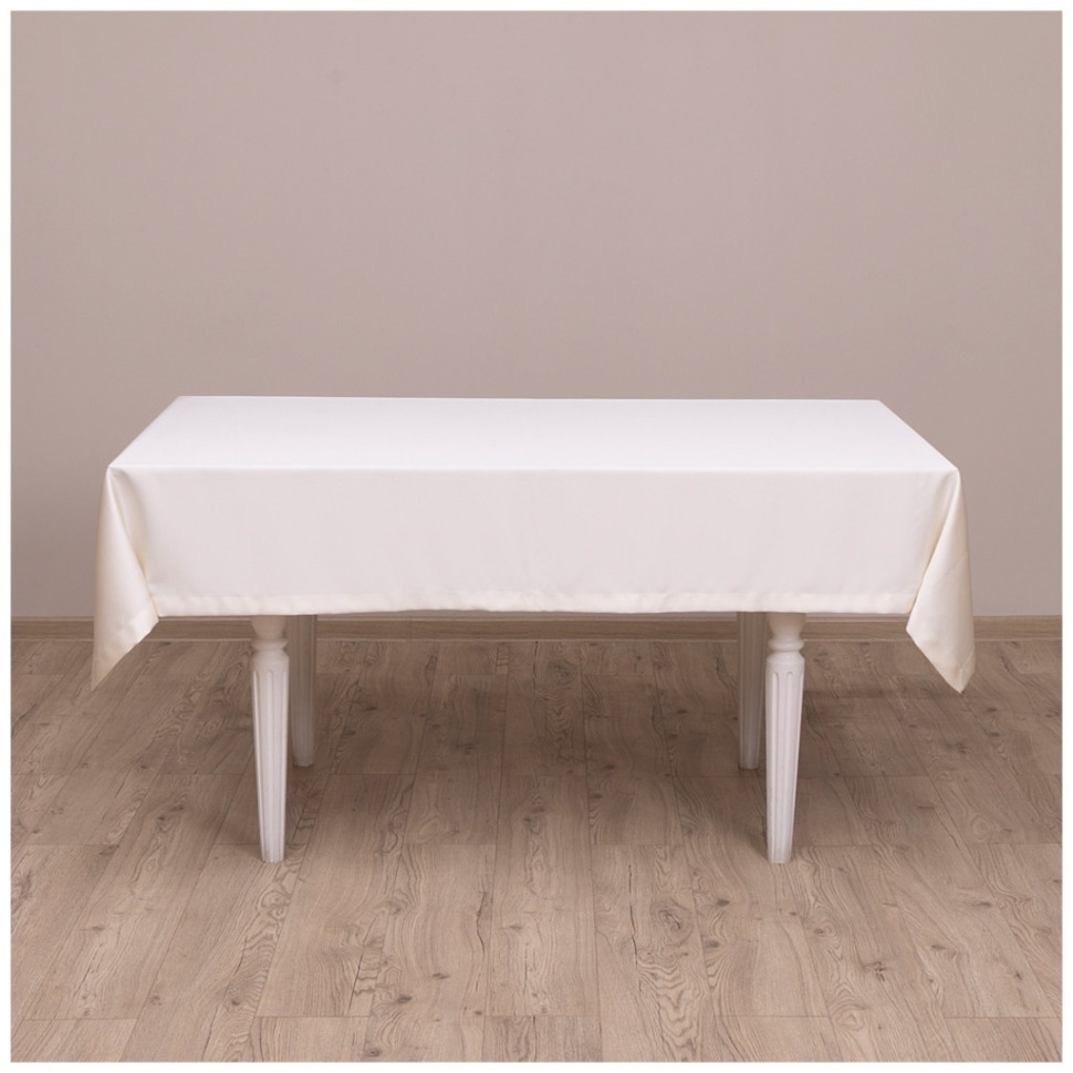 Фото Скатерть сатин шампань евроуголок  140х180 100% полиэстер Lefard (850-907-2) - интернет-магазин МегаТерем в Москве