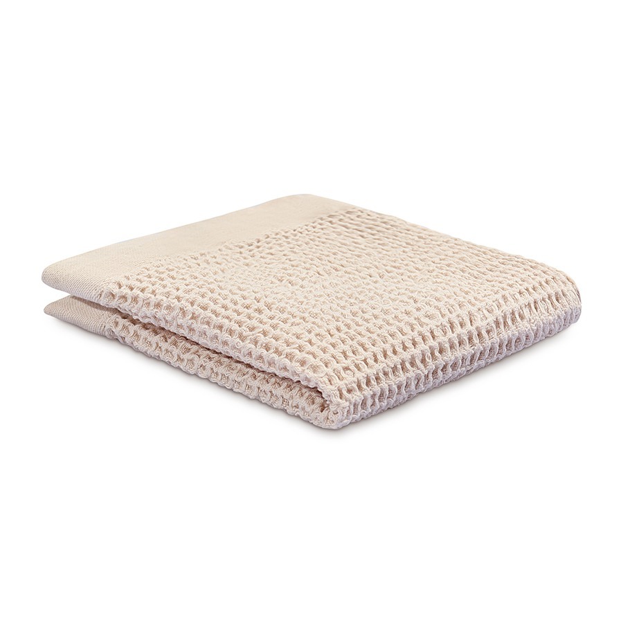 Фото Полотенце для лица из умягченной вафли кремового цвета из коллекции essential, 30x30 см (79182) - интернет-магазин МегаТерем в Москве