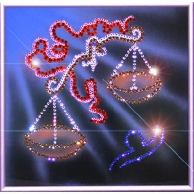 Картина Весы 25х25 см с кристаллами Swarovski (1118)