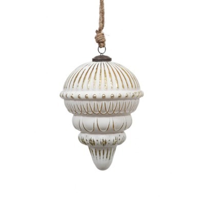 Новогодняя игрушка EL-36B, стекло, white, gold, ROOMERS FURNITURE