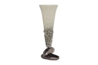 Ваза стеклянная с металл. основанием d18*51см (TT-00003544)