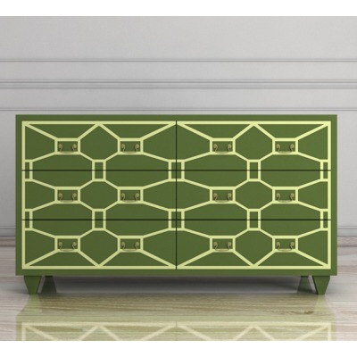 Зеленый комод Emerald 6 ящи...