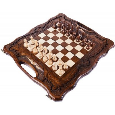 Шахматы резные с араратом, ручкой и ложементом 50, Haleyan (33919)