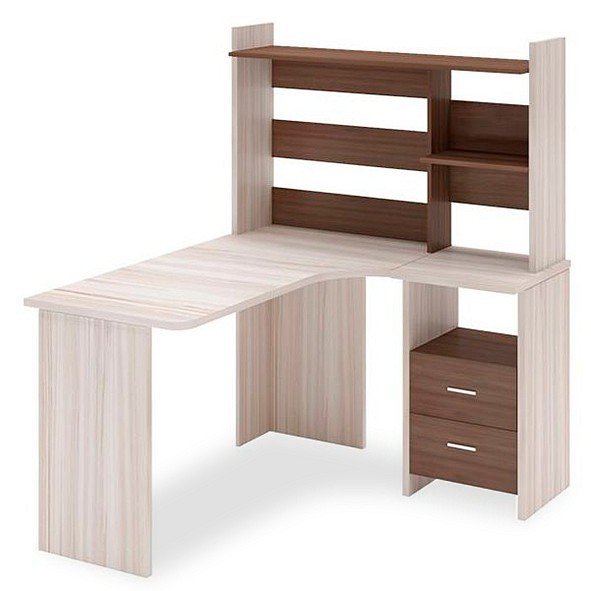 Фото Стол компьютерный Домино Lite СКЛ-Угл130+НКЛ-120 MER_SKL-Ugl130-NKL-120_KSH-CH_PRAV - интернет-магазин МегаТерем в Москве