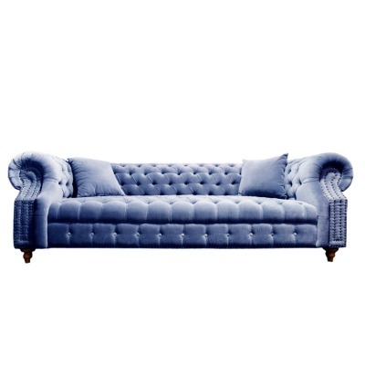 Диван Оскар Oscar/Velvet 20, дерево, текстиль, blue, ROOMERS FURNITURE