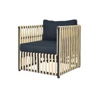 Кресло KanayaArmChair, ротанг, текстиль, dark grey, ROOMERS FURNITURE