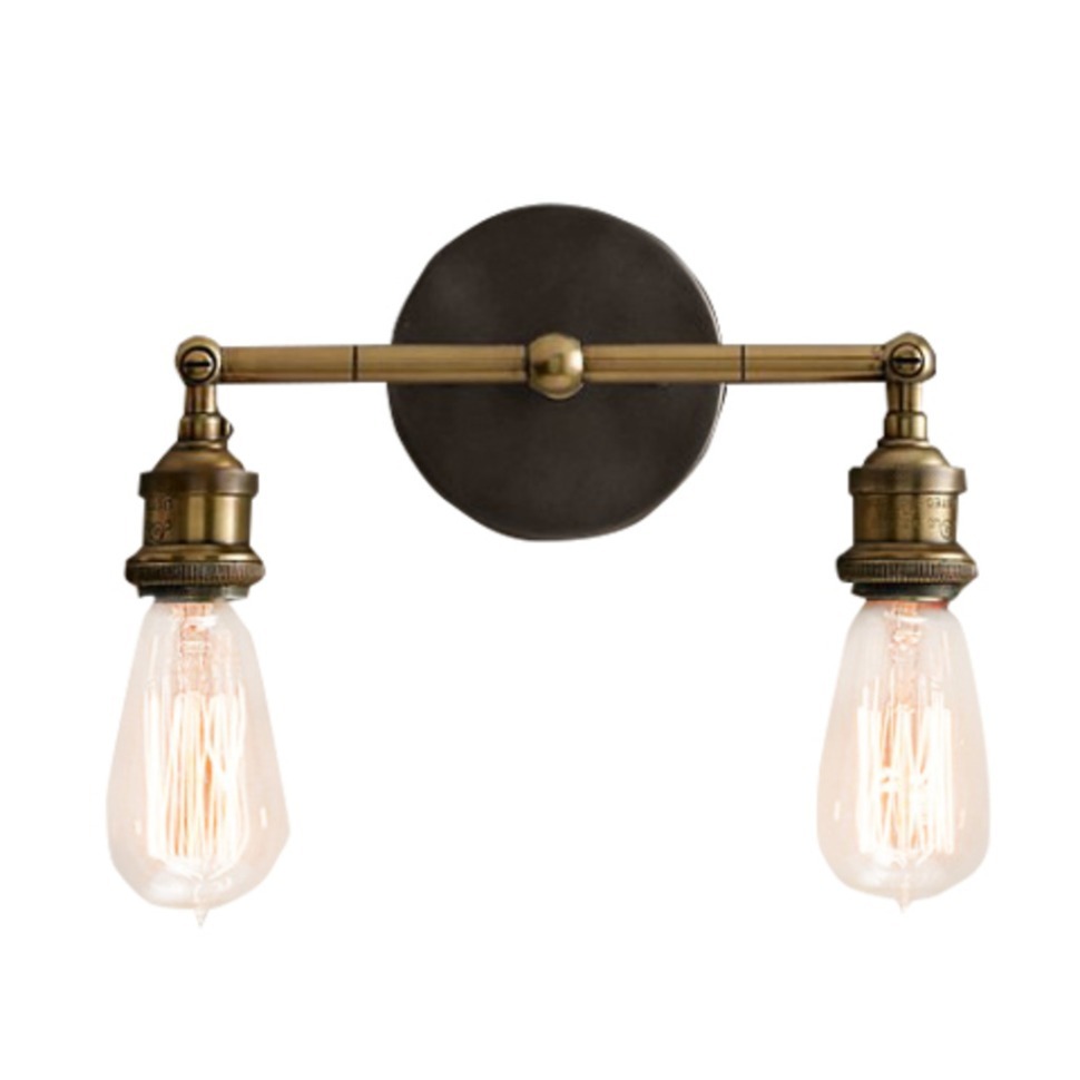 Фото Бра Джесси Дабл DTL9110, металл, Gold, black finish, RESTORATION HARDWARE - интернет-магазин МегаТерем в Москве