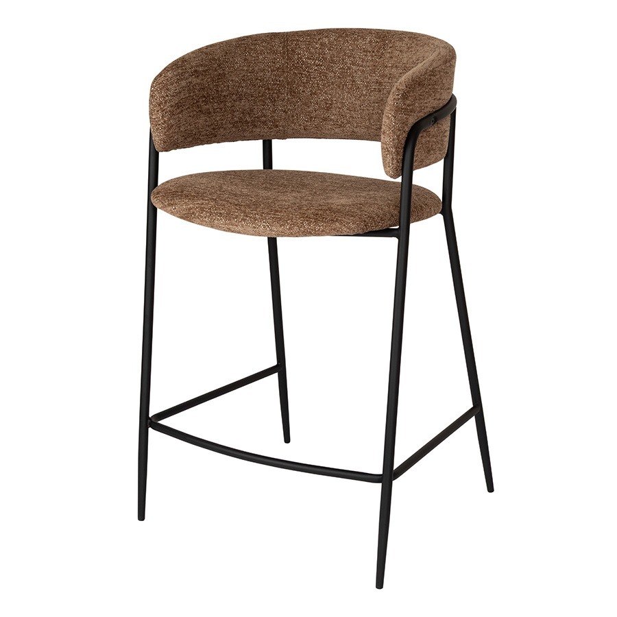 Фото Стул полубарный helning, мягкий шенилл, светло-коричневый (79954) - интернет-магазин МегаТерем в Москве