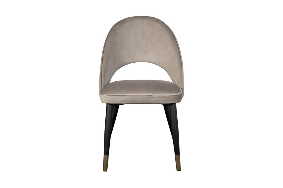 Фото Стул велюр серо-бежевый 51*56*84см, наконечники мат.золото (TT-00013558) - интернет-магазин МегаТерем в Москве