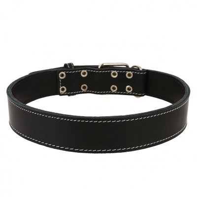 Ошейник кожаный двойной с к...
