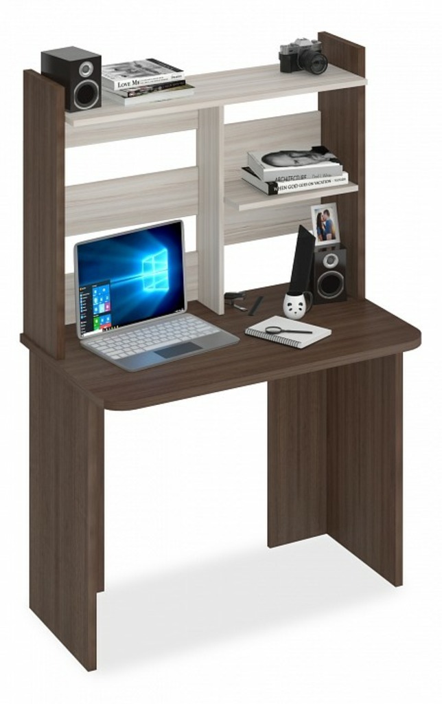 Фото Стол компьютерный Домино Lite СКЛ-Прям100Р+НКЛ-100 MER_SKL-Pryam100Rbez_tumby-NKL-100_SHK - интернет-магазин МегаТерем в Москве