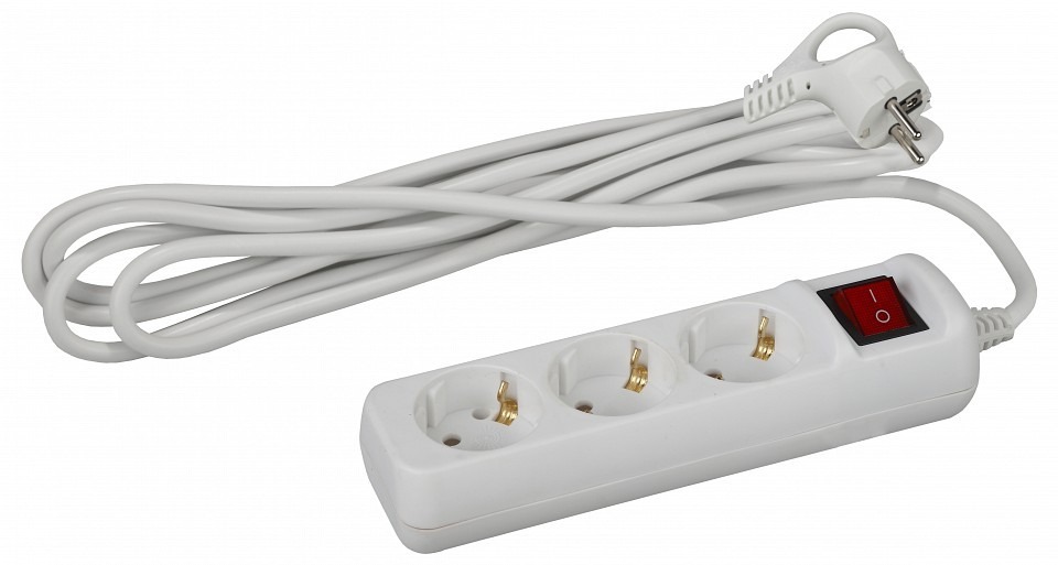 Фото Удлинитель с выключателем Эра  U-3es-5m-3x1 ER_B0028379 - интернет-магазин МегаТерем в Москве