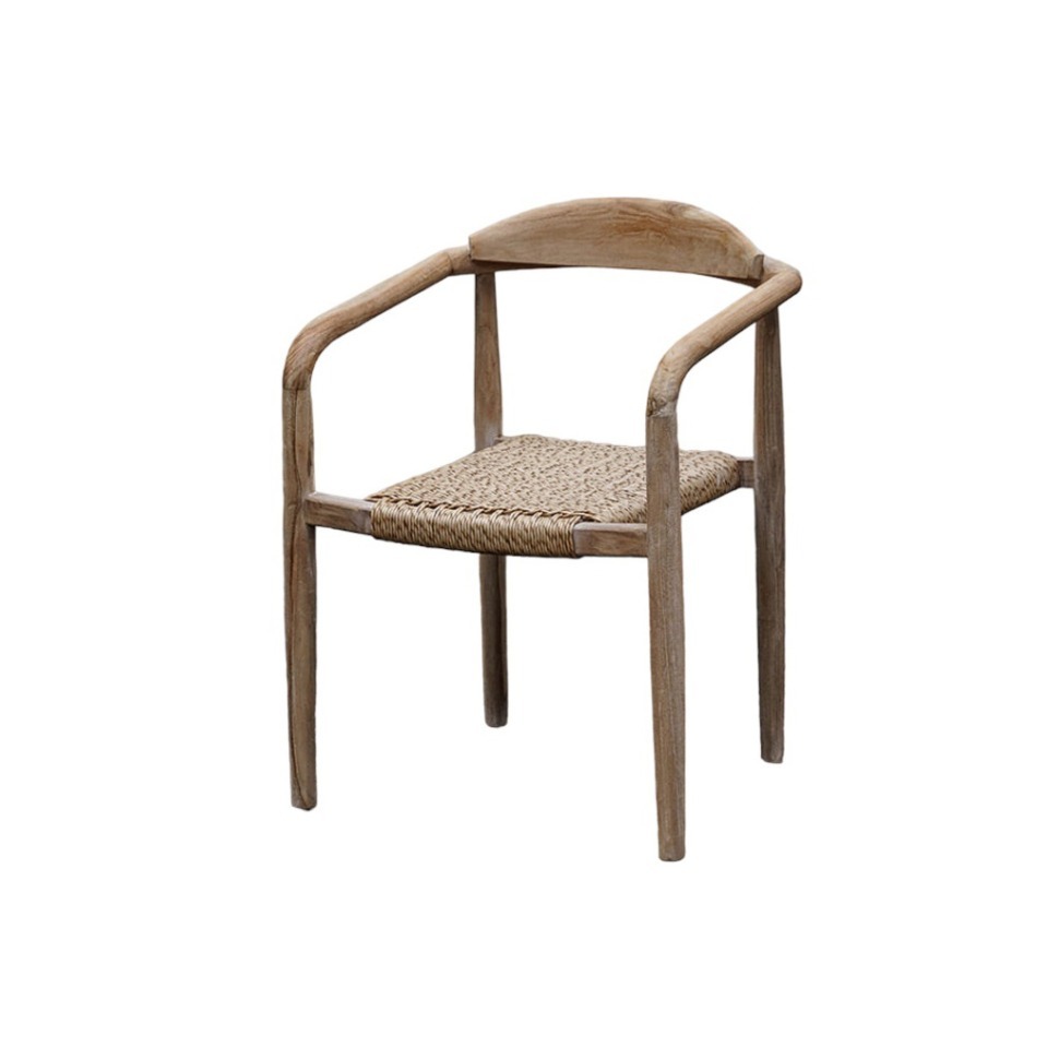 Фото Полукресло CAPRI ARM CHAIR, Тиковое дерево, Natural brown/ivory, ROOMERS FURNITURE - интернет-магазин МегаТерем в Москве