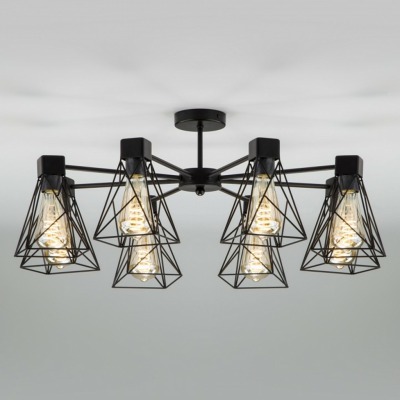 Люстра на штанге Eurosvet Trappola 70107/8 черный EV_a044748