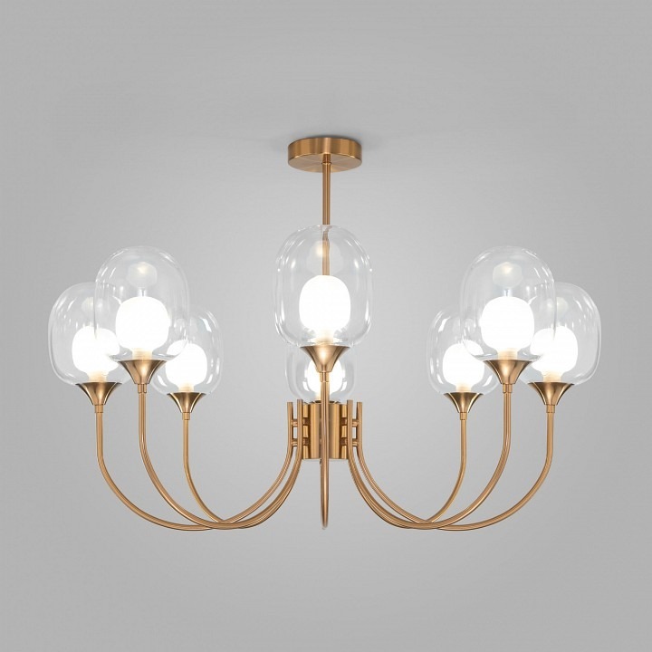 Фото Люстра на штанге Eurosvet Spritz 70217/8 латунь EV_a064748 - интернет-магазин МегаТерем в Москве