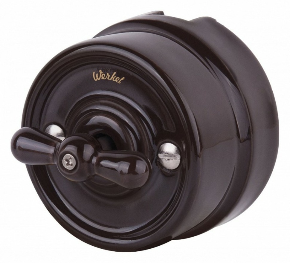 Фото Выключатель на 4 положения двухклавишный без рамки Werkel Ретро (коричневый) W5620014 WRK_a051052 - интернет-магазин МегаТерем в Москве