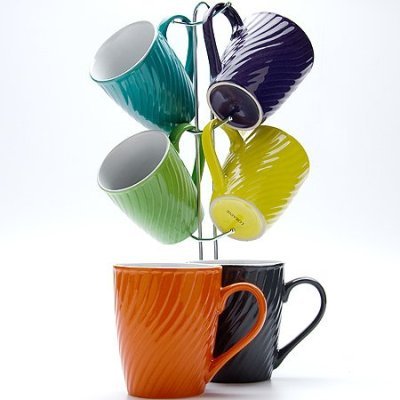 Набор кружек 6 шт на подставке LORAINE (23136)